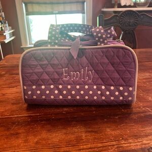 Purple Quilted Polka Dot Bag
